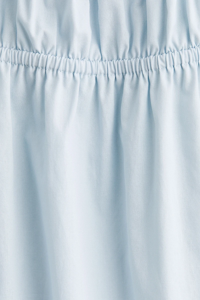 Puff-Sleeved Poplin Dress