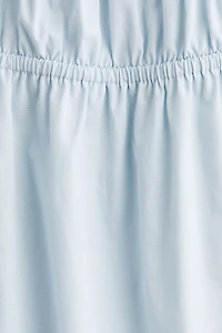 Puff-Sleeved Poplin Dress