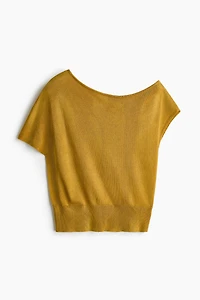Fine-Knit One-Shoulder Top