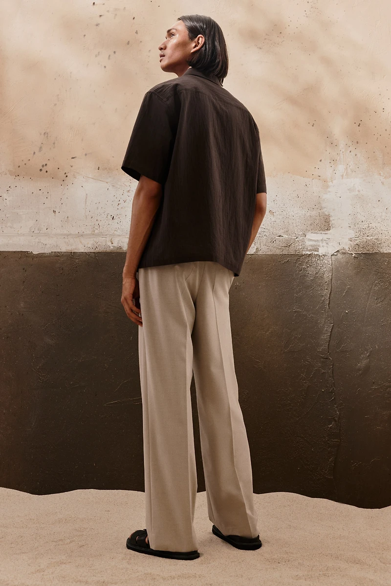 Chemise coupe classique à col cubain
