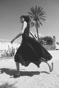 Asymmetric-Hem Dress