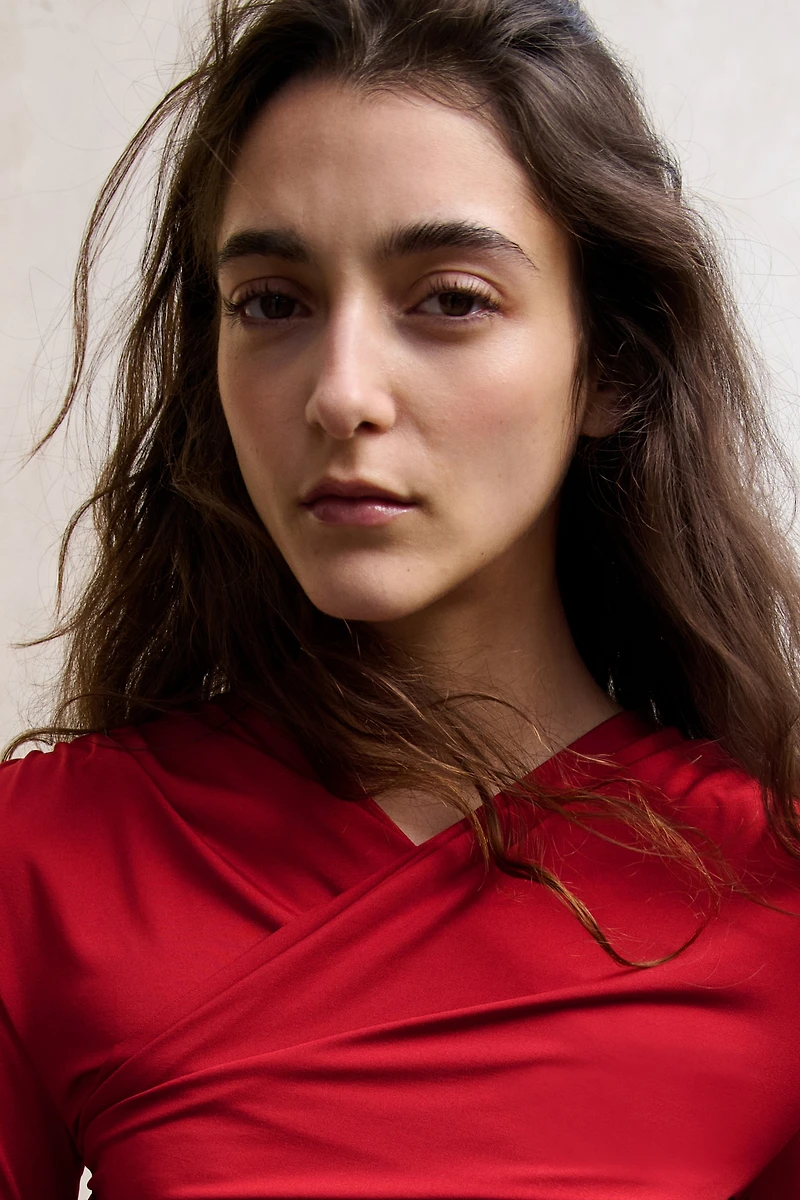 Haut en jersey à effet drapé