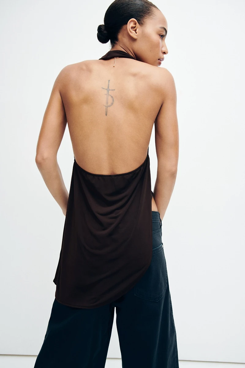 Asymmetric Halterneck Top
