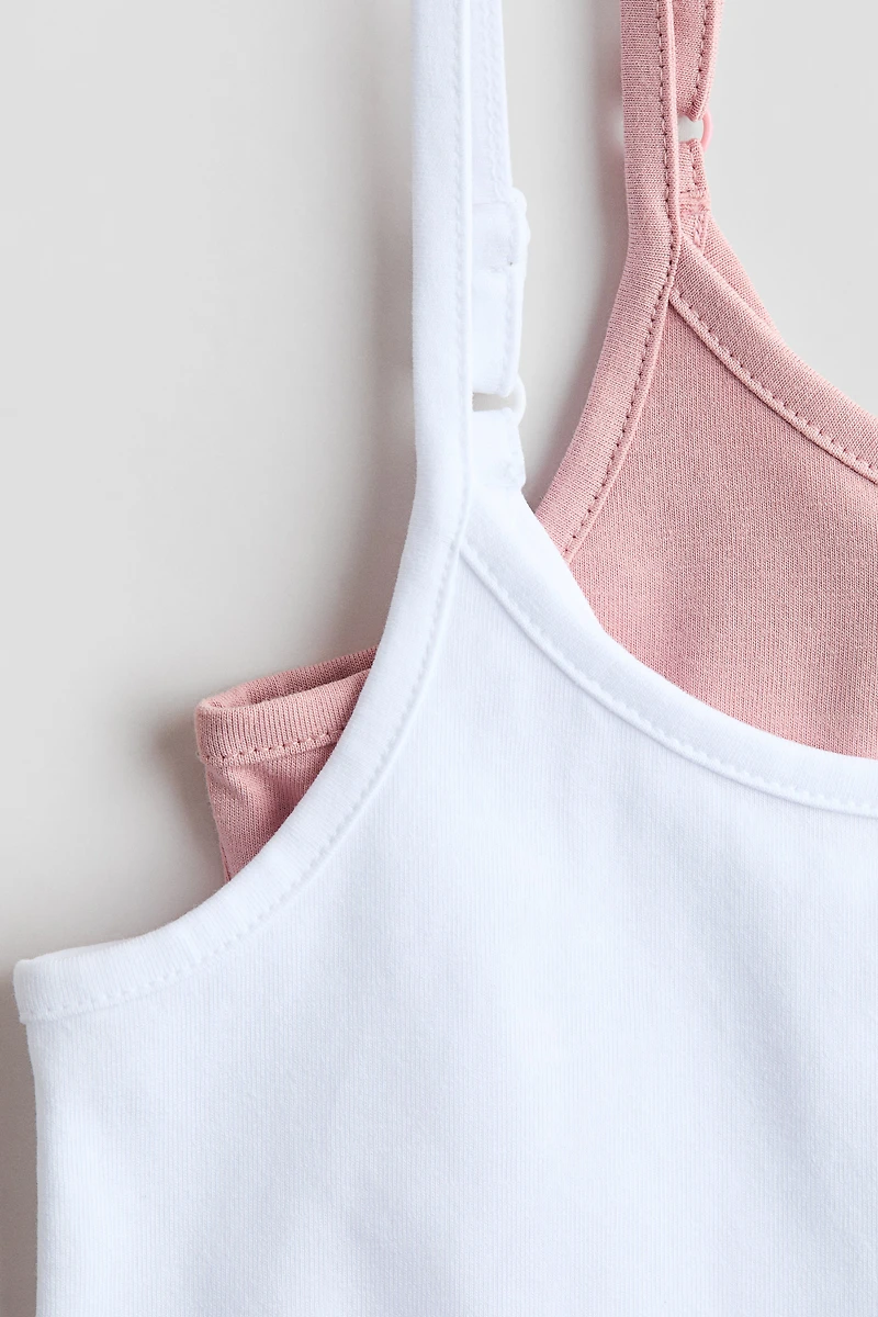 Lot de 2 hauts à bretelles fines en coton