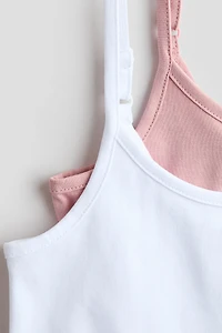 Lot de 2 hauts à bretelles fines en coton