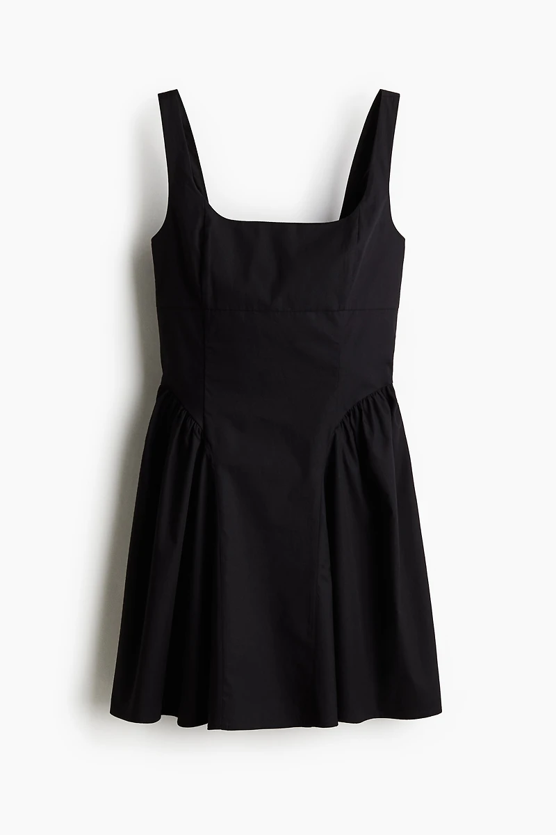 Open-Back Poplin Dress