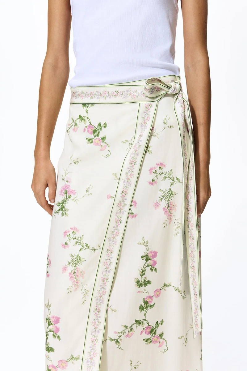 Jupe portefeuille en lyocell mélangé