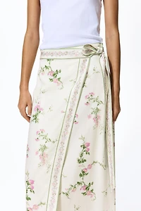 Jupe portefeuille en lyocell mélangé