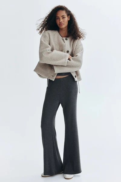 Flared fine-knit trousers