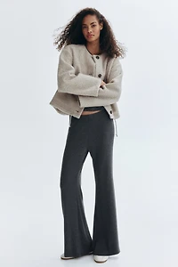 Flared fine-knit trousers