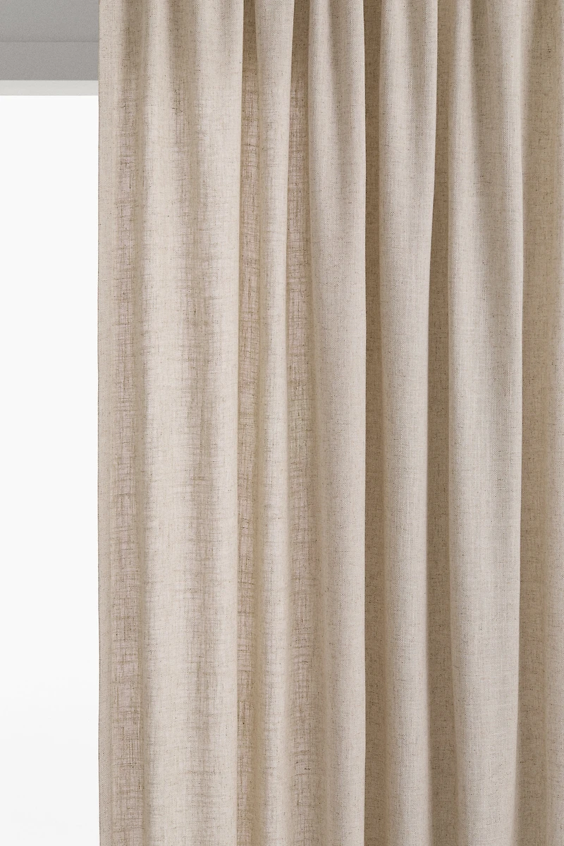 Single-Pack Wide Linen-Blend Curtain Panel