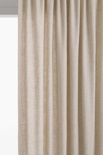 1-Pack Wide Linen-Blend Curtain