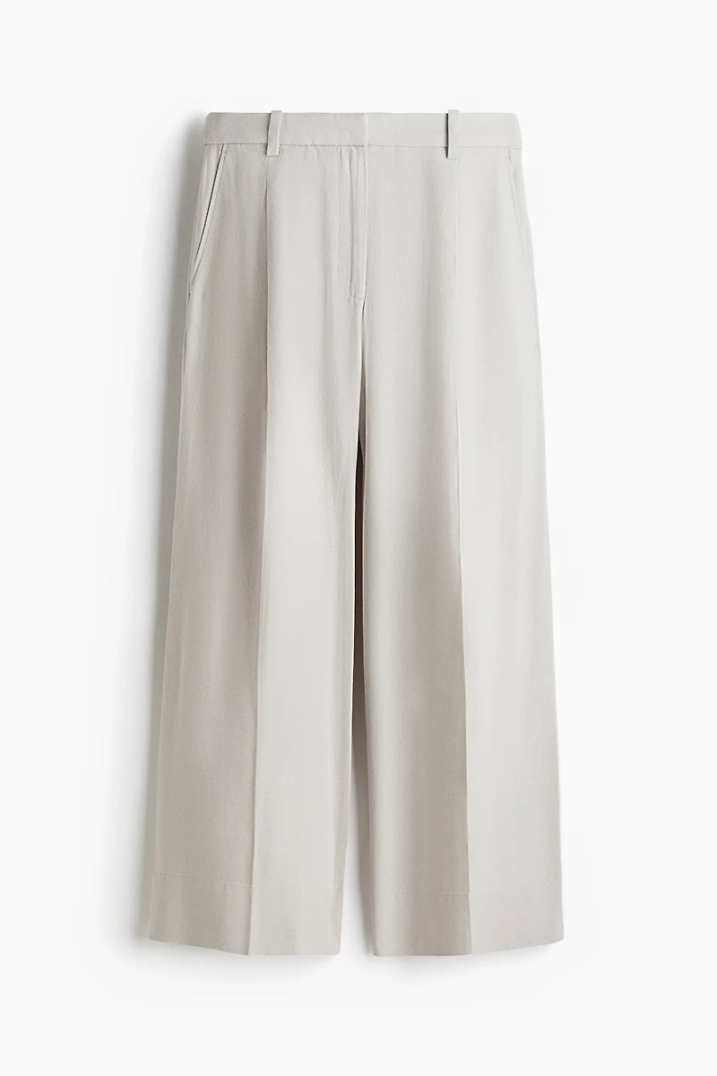 Pantalon large en lin mélangé