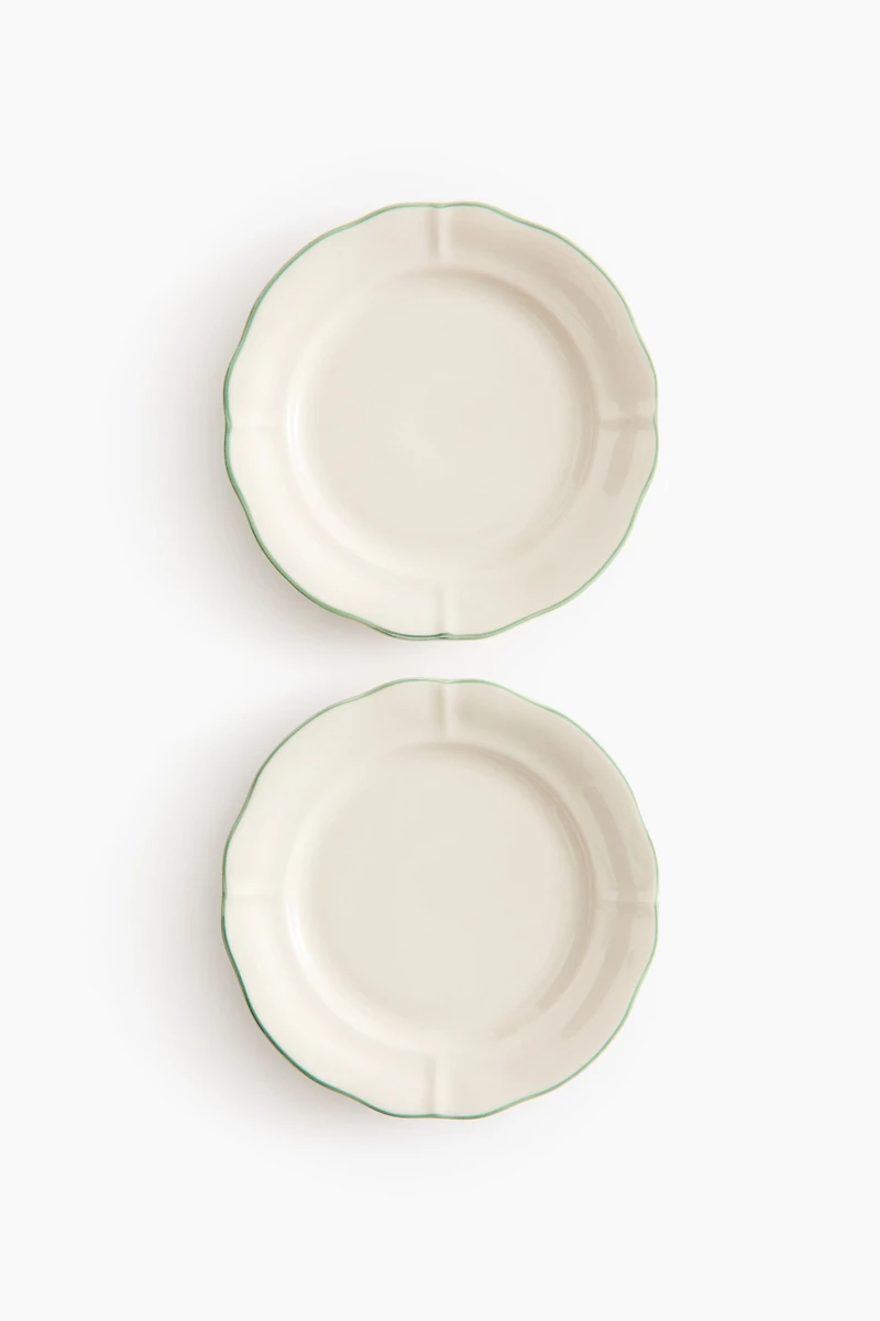 Lot de 2 petites assiettes en grès cérame