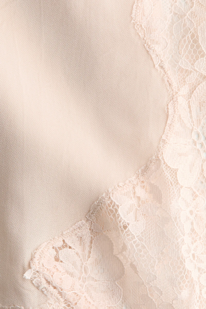 Lace-Trimmed Viscose Skirt