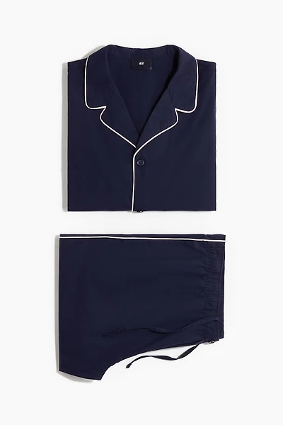Chemise et pantalon de pyjama en coton