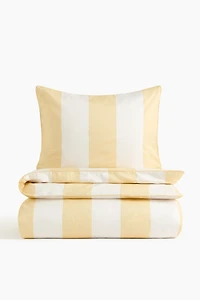 Ens. housse/taies lit simple en satinette de coton