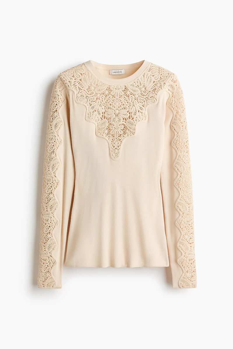 Top with Crochet-Look Details