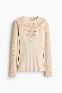 Top with Crochet-Look Details