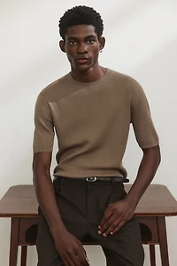 Slim-Fit Rib-Knit T-Shirt