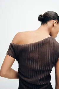 Textured One-Shoulder Top