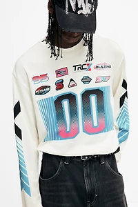 Loose-Fit Long-Sleeved Mesh Shirt