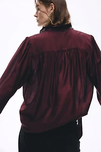 Blouse with Bow Collar