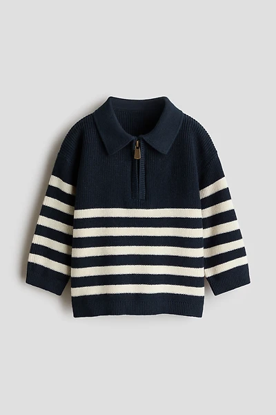 Cotton-Knit Polo Sweater