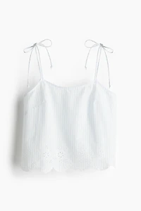 Embroidered tie-strap top