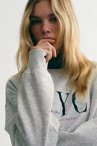 Sweatshirt with Text Motif