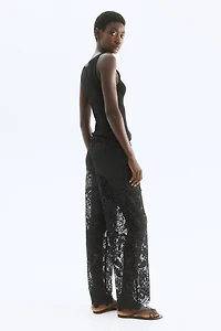Wide-Leg Lace Pants