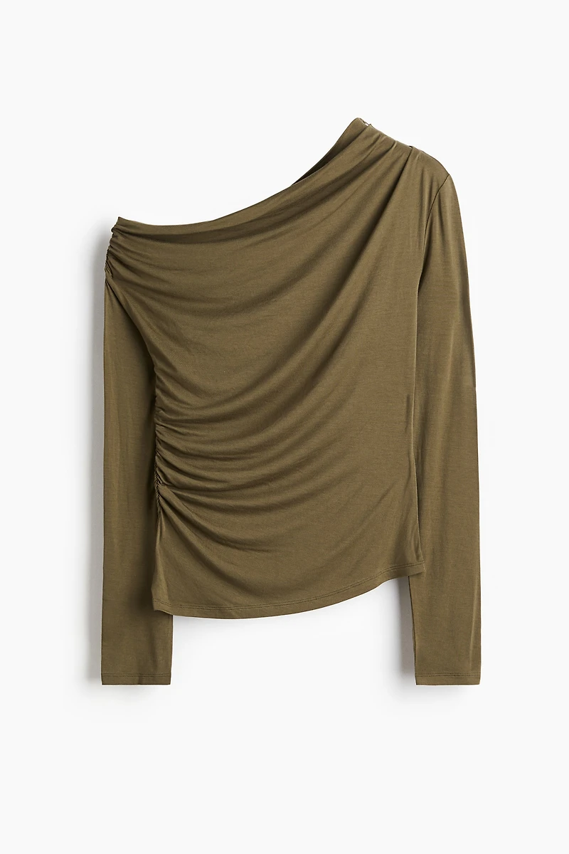 Draped One-Shoulder Top