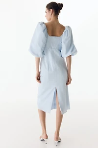 MAMA Balloon-Sleeved Cotton Dress