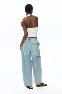 Regular-Waist Barrel-Leg Ankle Jeans