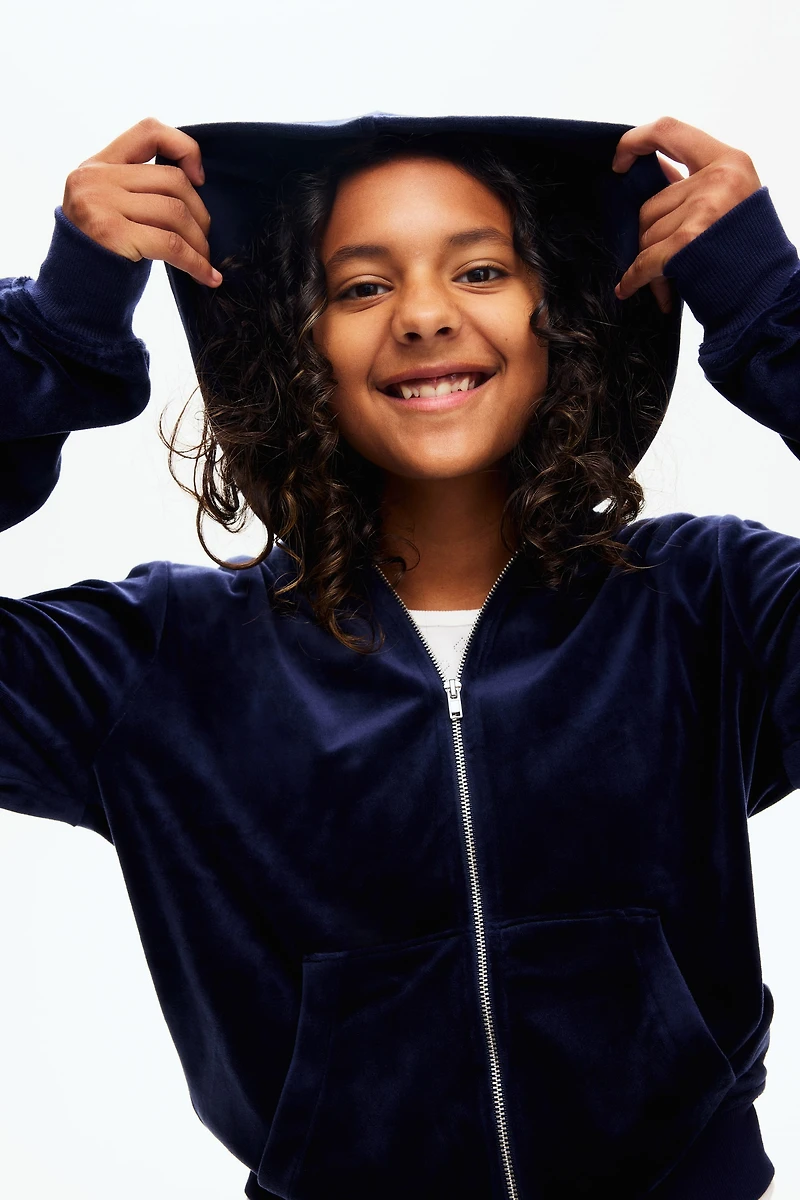 Velour Hooded Jacket