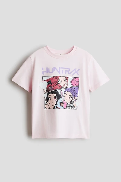Cotton T-Shirt with Printed Motif