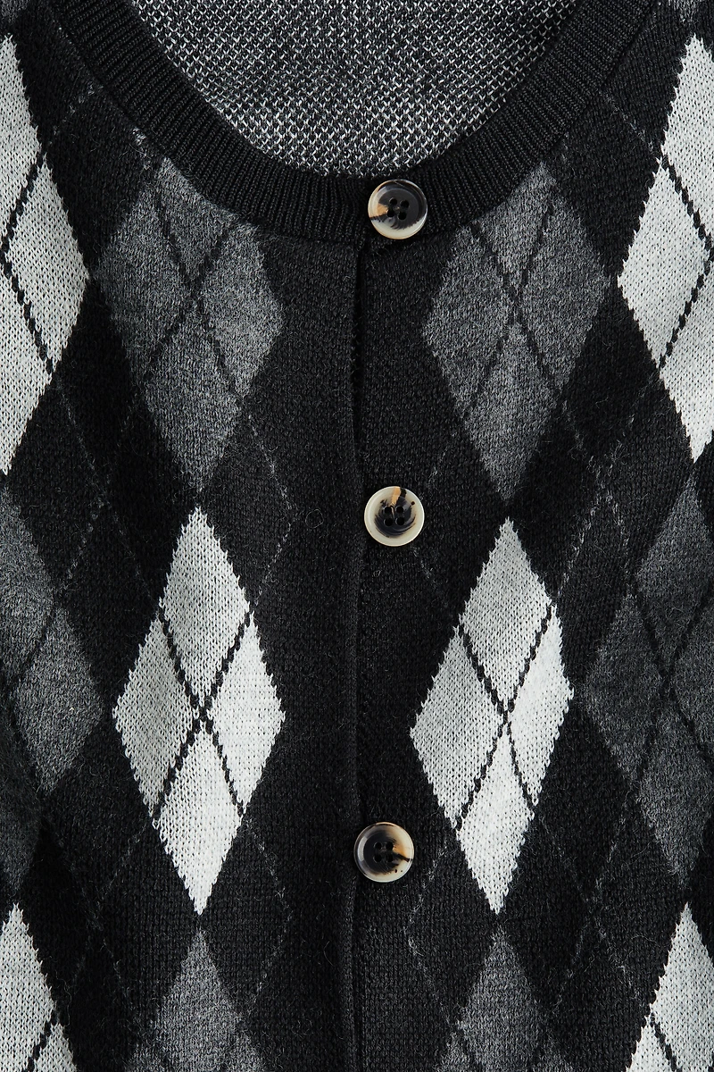 Wool-Blend Jacquard-Knit Vest