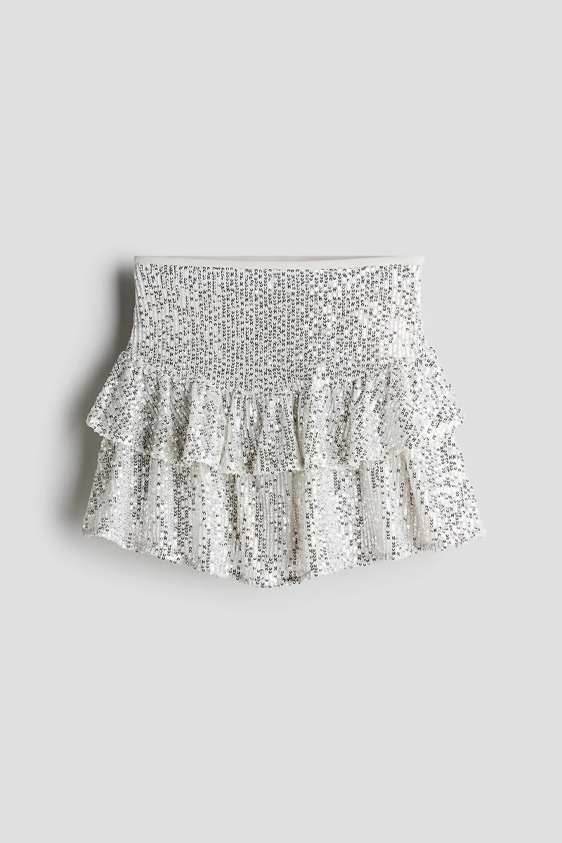 Tiered Sequined Skirt
