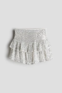 Tiered Sequined Skirt