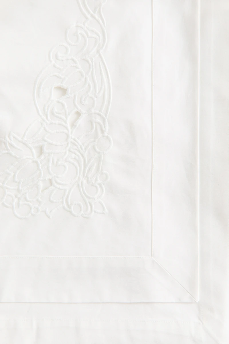 Embroidered-Detail Tablecloth