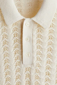 Polo classique en tricot pointelle