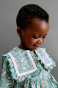 Floral-Print Poplin Romper Suit