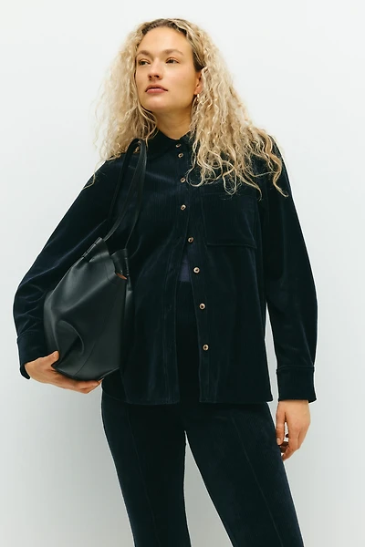 MAMA Ribbed Velour Shirt