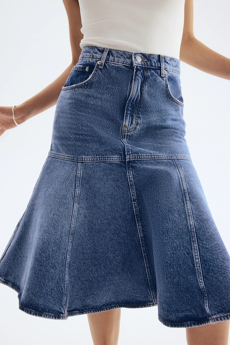 Flared Denim Skirt