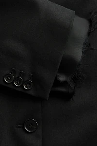 Single-Breasted Wool-Blend Jacket