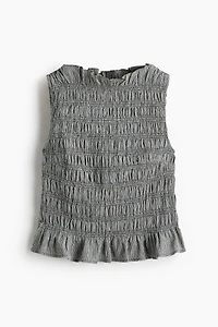 Smocked Ruffle-Trimmed Top