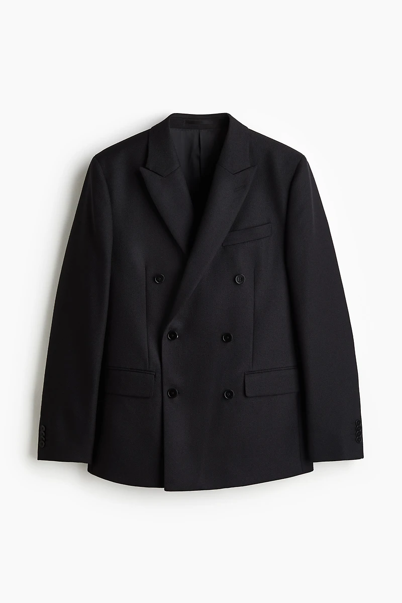 Regular-Fit Wool-Blend Double-Breasted Jacket