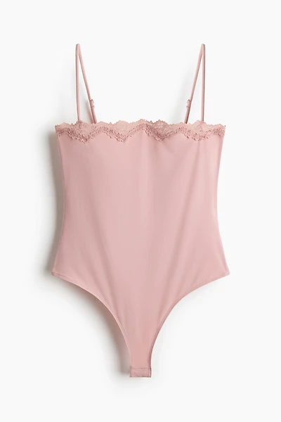 Lace-Trimmed Strappy Bodysuit