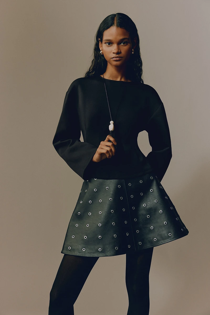 Fitted-Waist Interlock Top