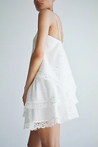 Lace-Trimmed Tiered Skirt